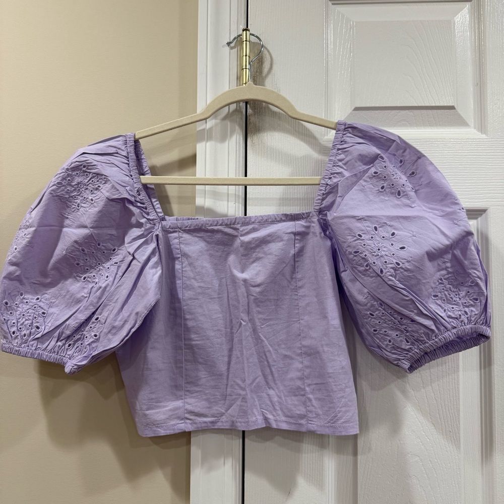 H&M Light Purple Puff Sleeve Blouse